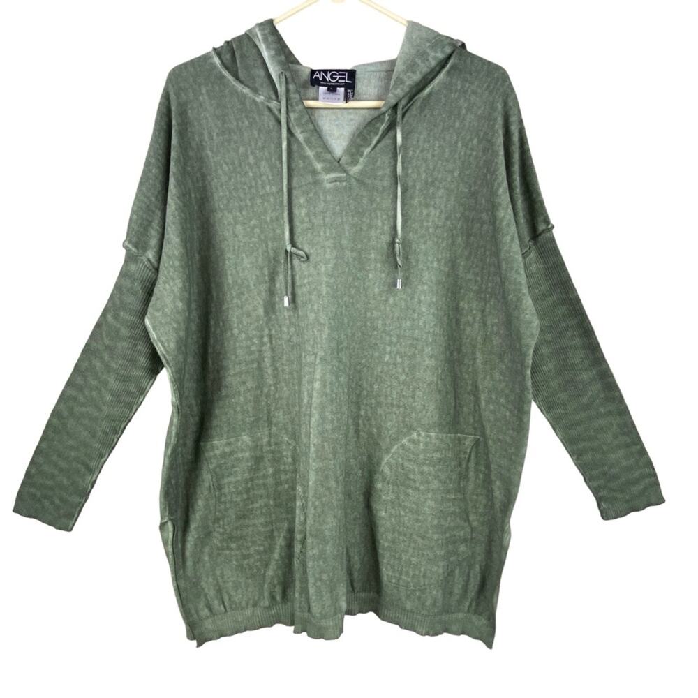 Angel Apparel Green Mineral Wash Sweater Knit Sweatshirt Size L Boho